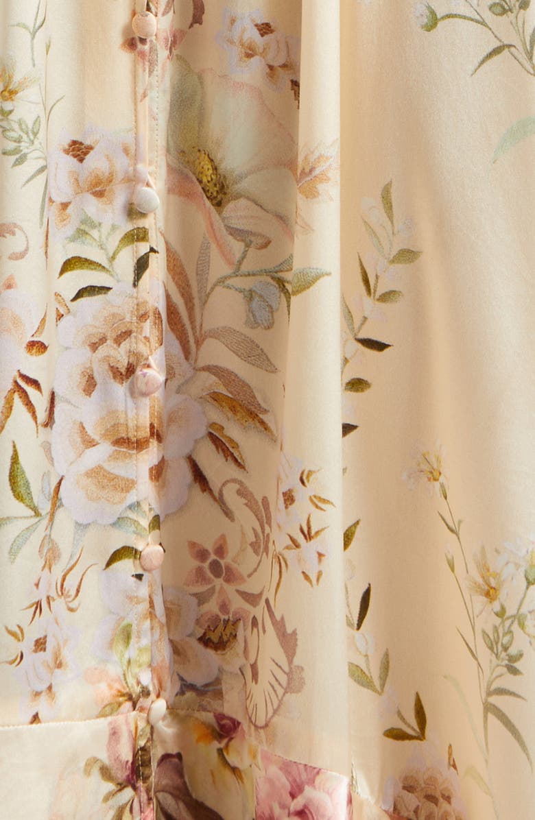 Camilla Beaded Print Long Sleeve Silk Dress, Alternate, color, Adorned In Aranjuez