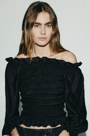 H&M Smocked Off-the Shoulder Blouse