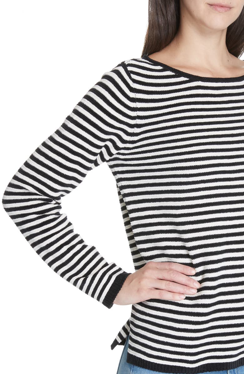 Eileen Fisher Stripe Organic Cotton Chenille Sweater, Alternate, color, 