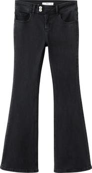 MANGO TEEN Button Tab Low Rise Flare Jeans