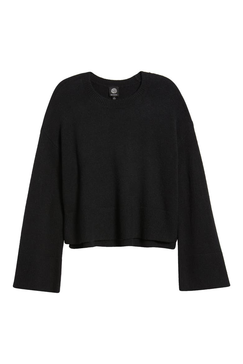 Step Hem Sweater, Alternate, color, BLACK