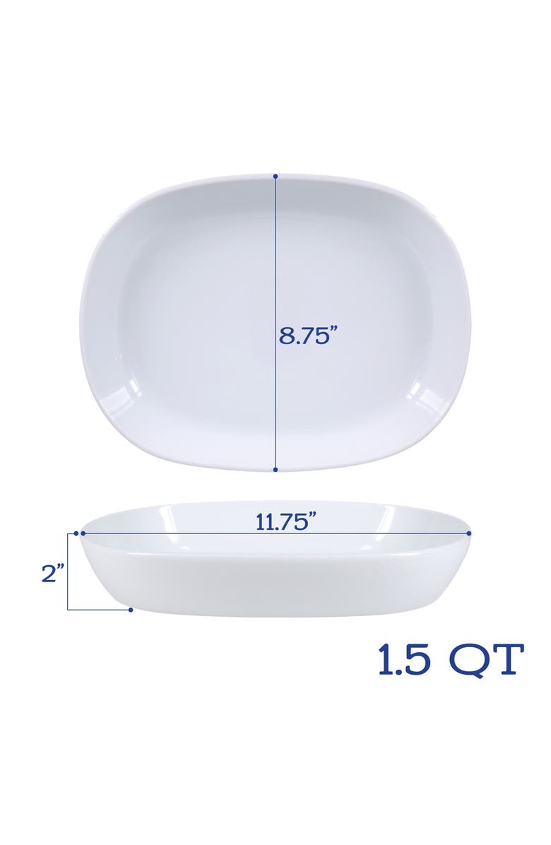 BIA Cordon Bleu Oslo Set of 2 Oblong Baking Dishes, Alternate, color, White