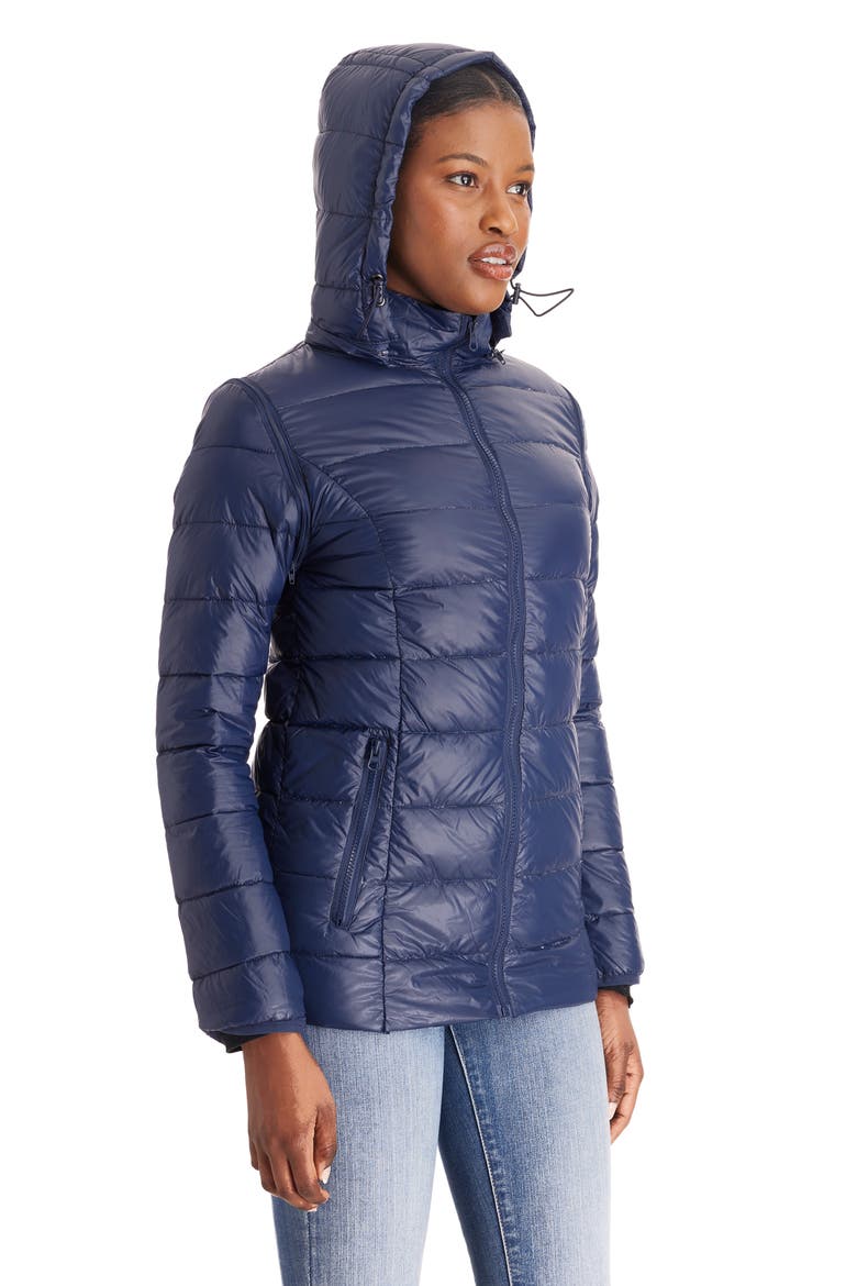 Lightweight Puffer Convertible 3-in-1 Maternity Jacket, Alternate, color, NAVY