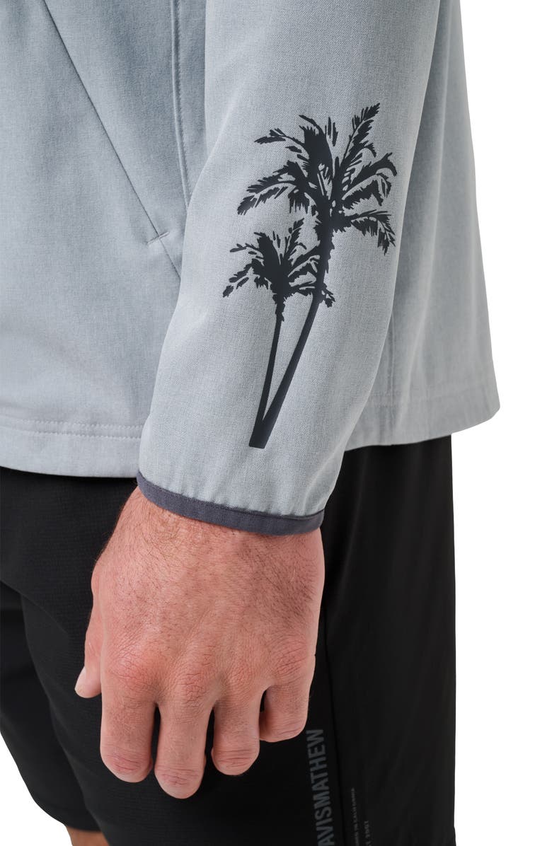 TravisMathew Out of Pocket Quarter Zip Hoodie, Alternate, color, Heather Light Grey