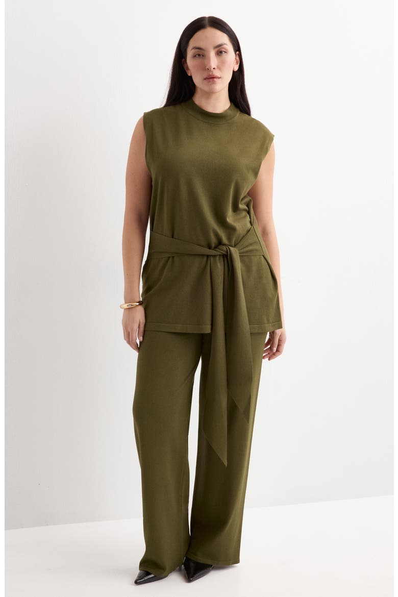 Pull-On Straight Leg Knit Pants, Alternate, color, KHAKI GREEN