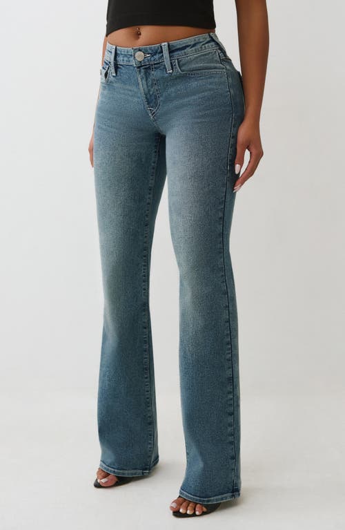 True Religion Becca Mid Rise Flap Pocket Bootcut Jeans In Blue