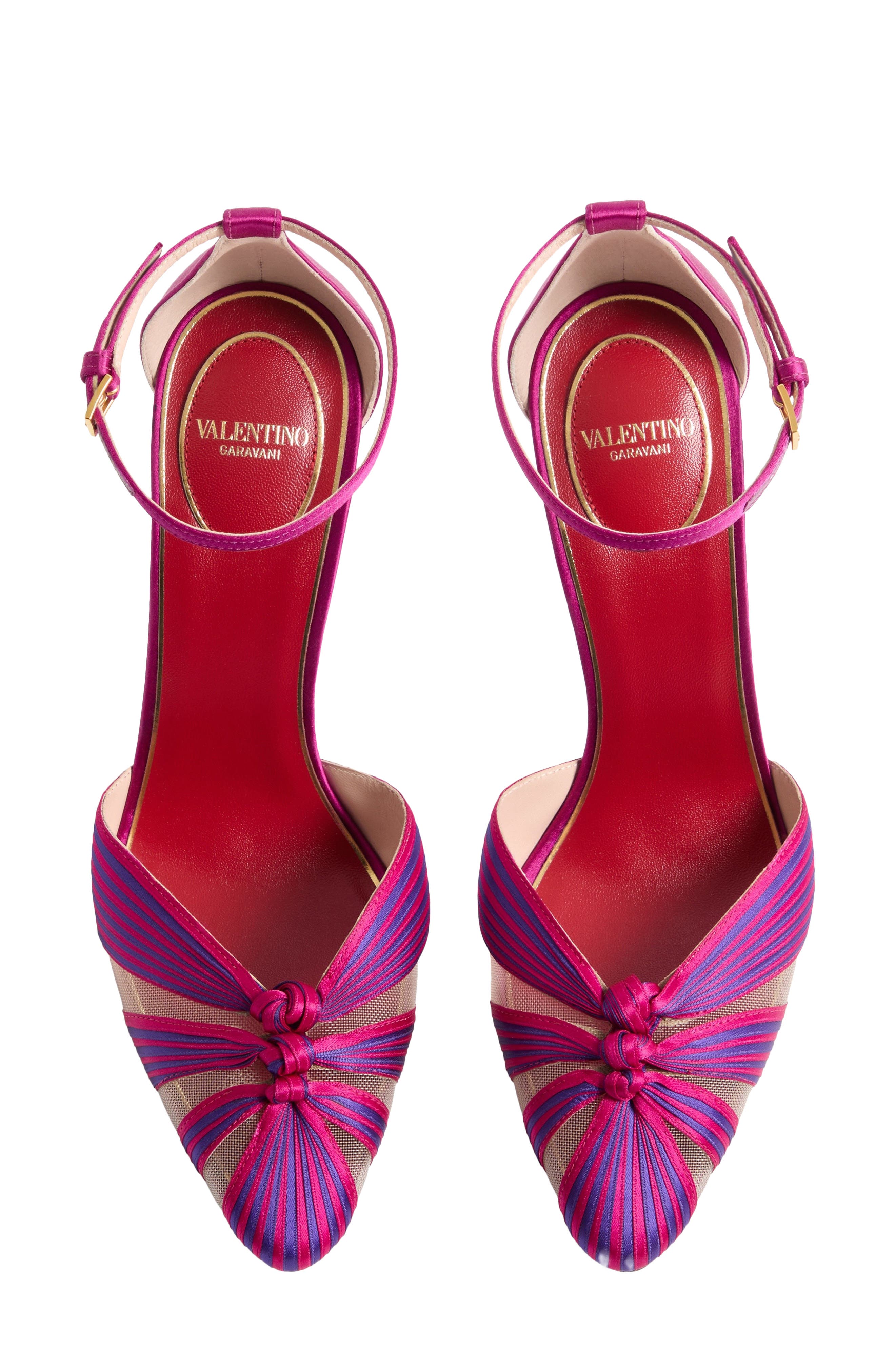 Annine Satin Ankle Strap Pump, Alternate, color, FUCHSIA/ MULTI