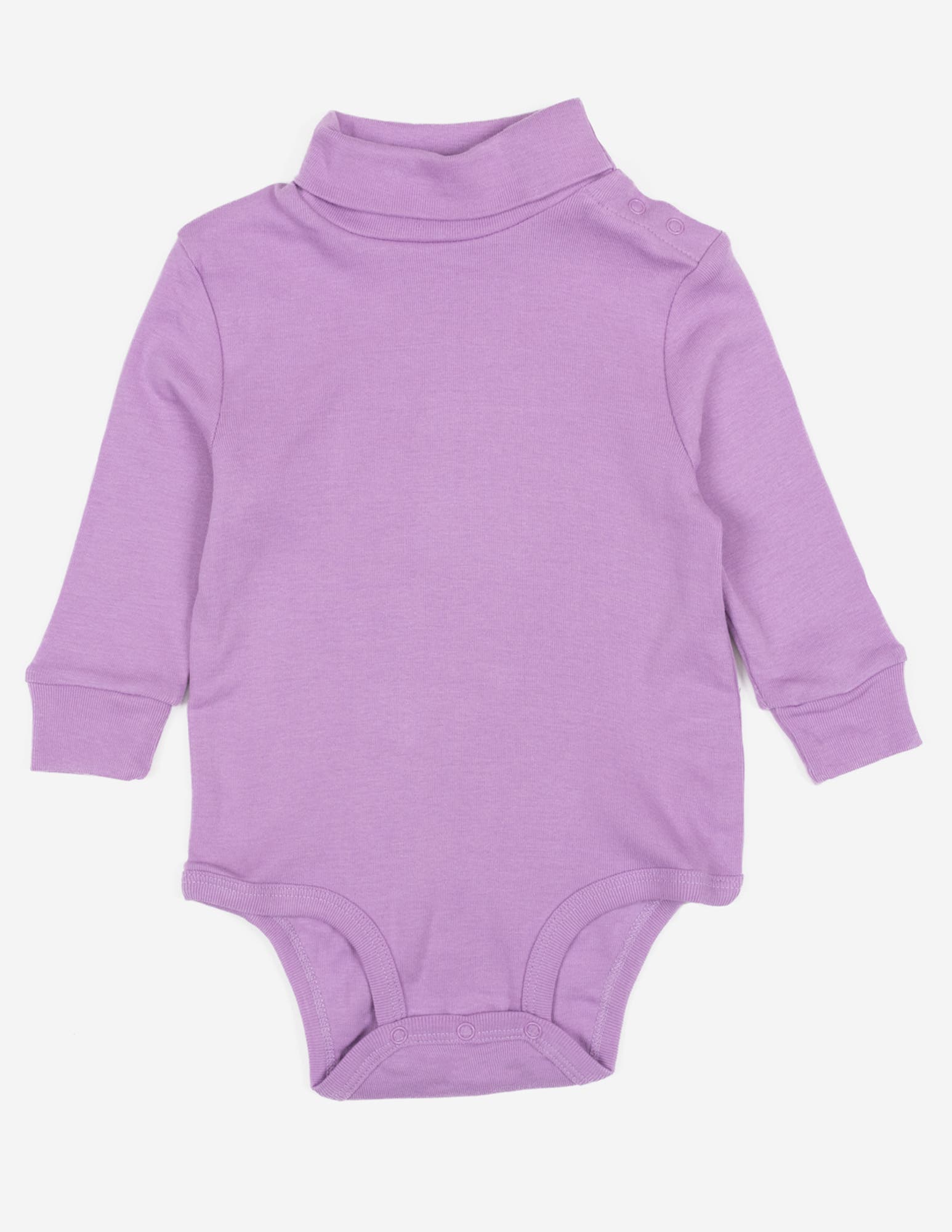 Leveret Baby Turtleneck Bodysuit, Cotton Long Sleeve in Purple 