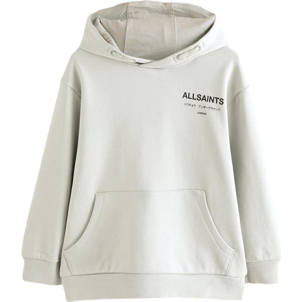 Smallsaints By Allsaints Kids' Oversize Underground Logo Cotton Hoodie In Gray