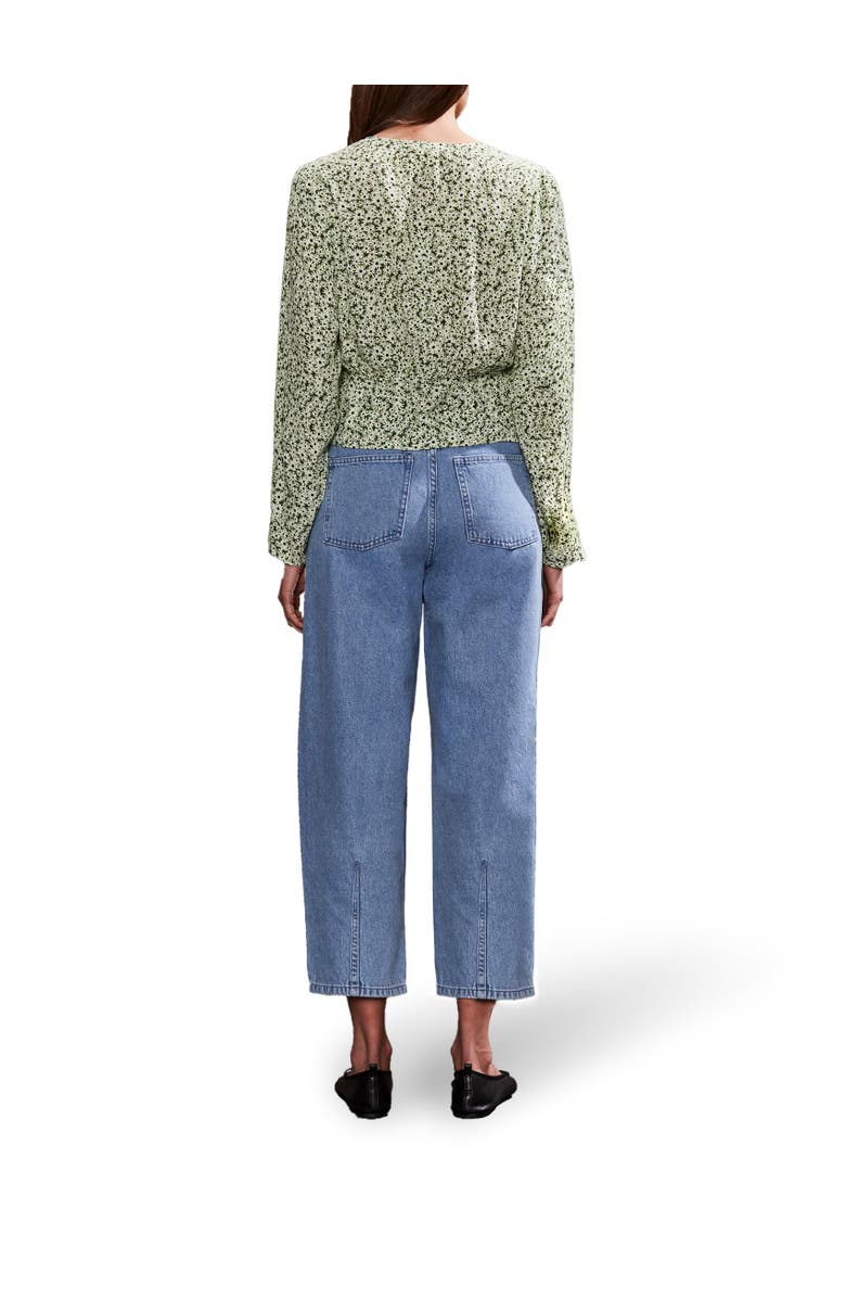 Ro&Zo Ditsy Pintuck Blouse, Alternate, color, Green