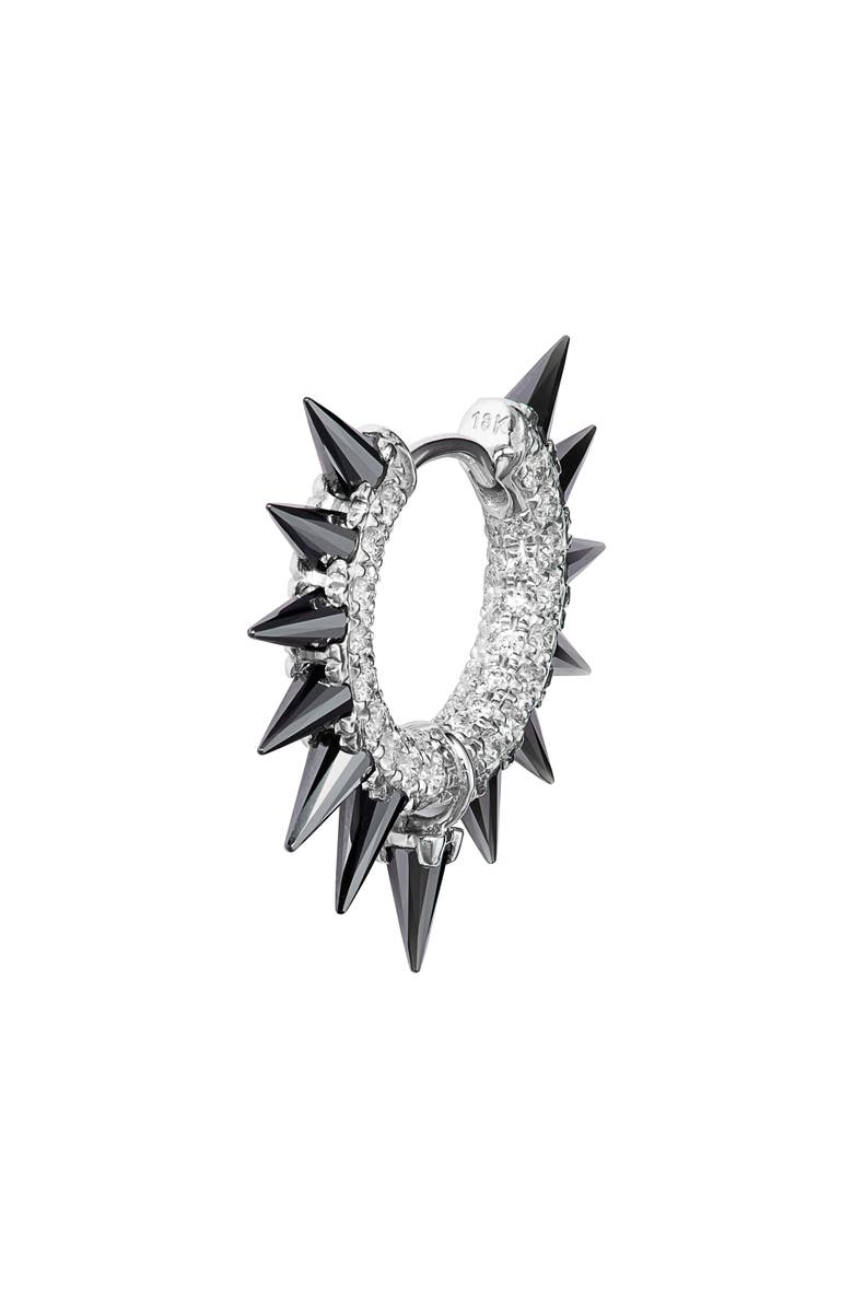 MARIA TASH Single Diamond & Moissanite Spike Hoop Earring, Main, color, White Gold