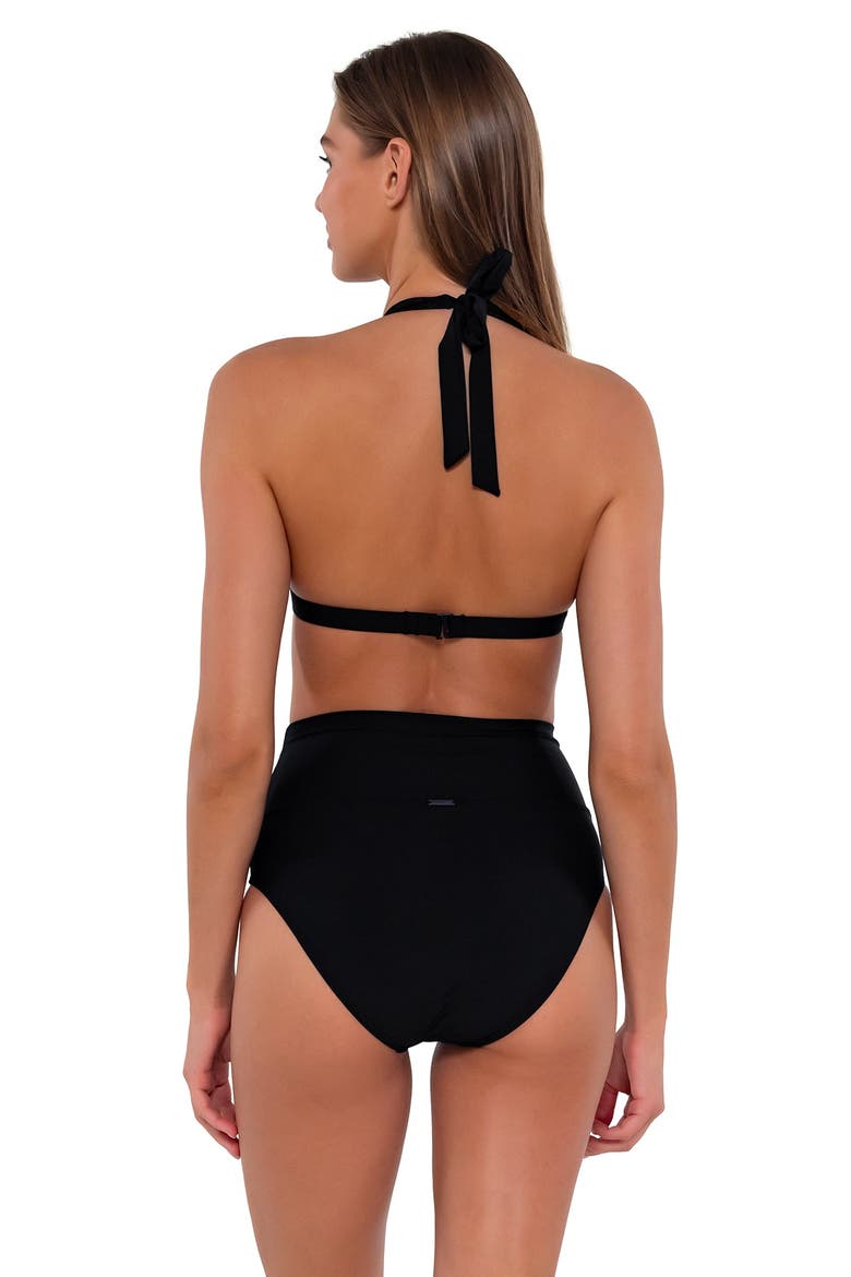 Hannah High Waist Bikini Swim Bottoms, Main, color, Black