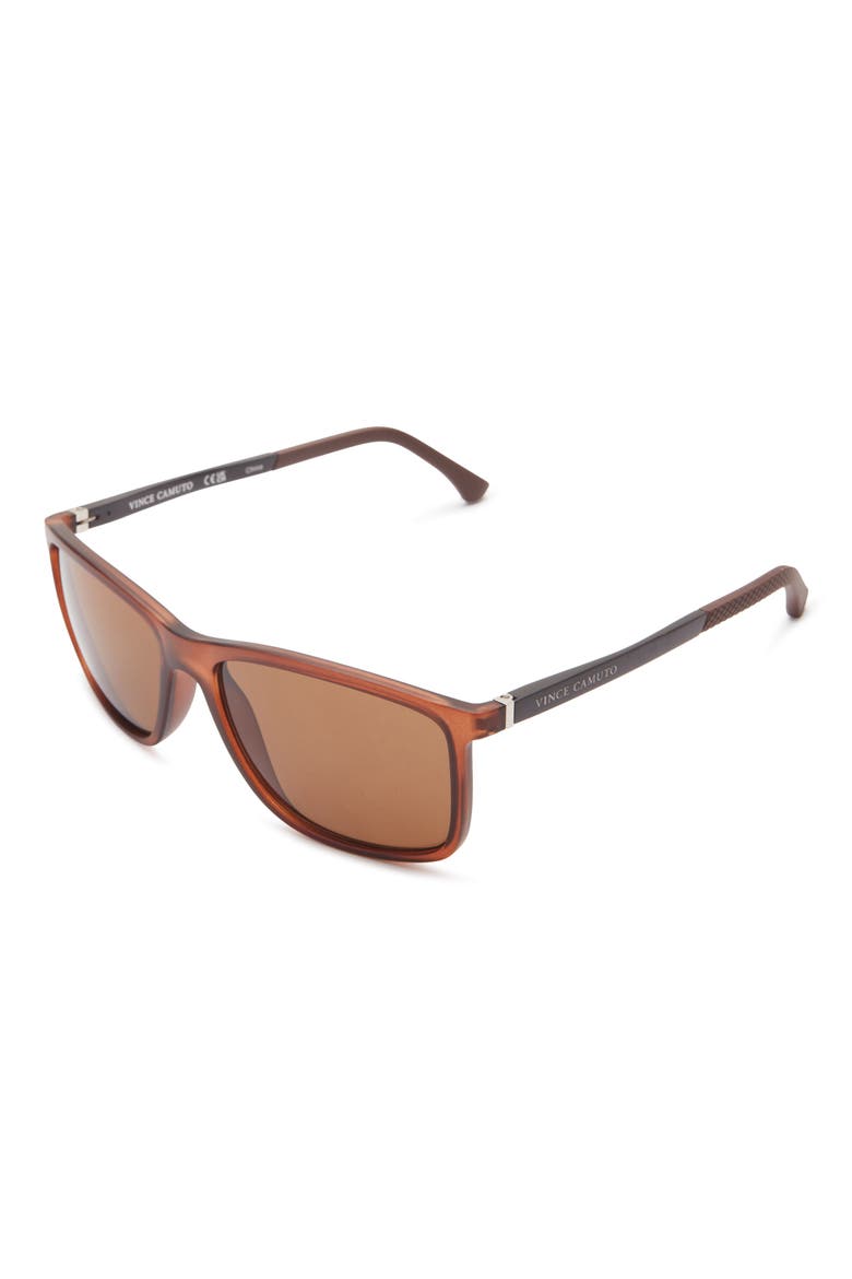 Rectangular Sunglasses, Alternate, color, MATTE BROWN