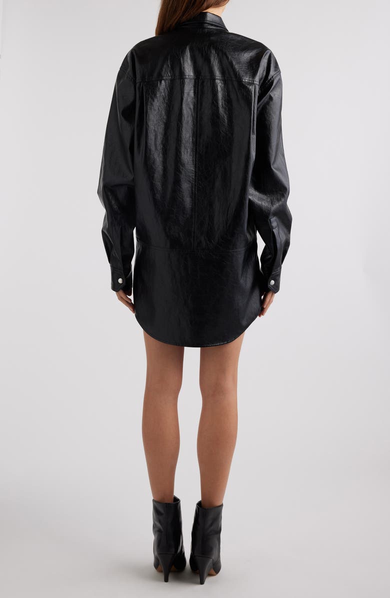 Isabel Marant Étoile Ayali Faux Leather Mini Shirtdress, Alternate, color,