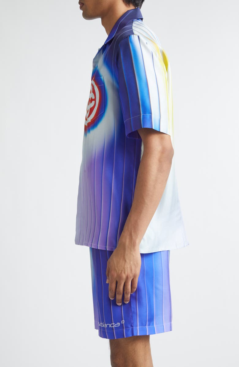 Casablanca Shockwave Silk Camp Shirt, Alternate, color, Silk Twill