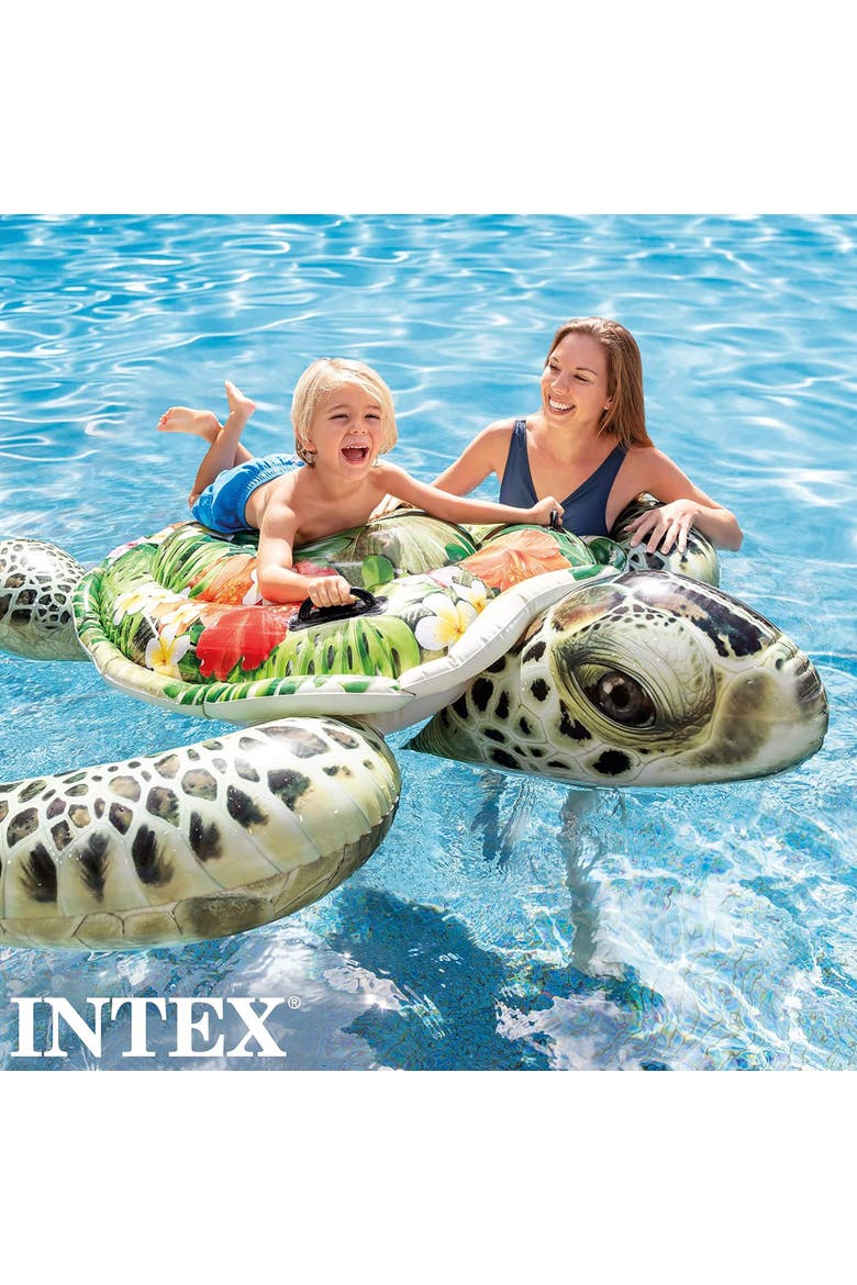Realistic SeaTurtle 75 x 67" Inflatable Water Float, Kids Ages 3+, Alternate, color, Multicolored