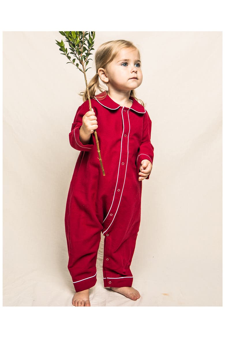 Cambridge Flannel Romper, Alternate, color, RED