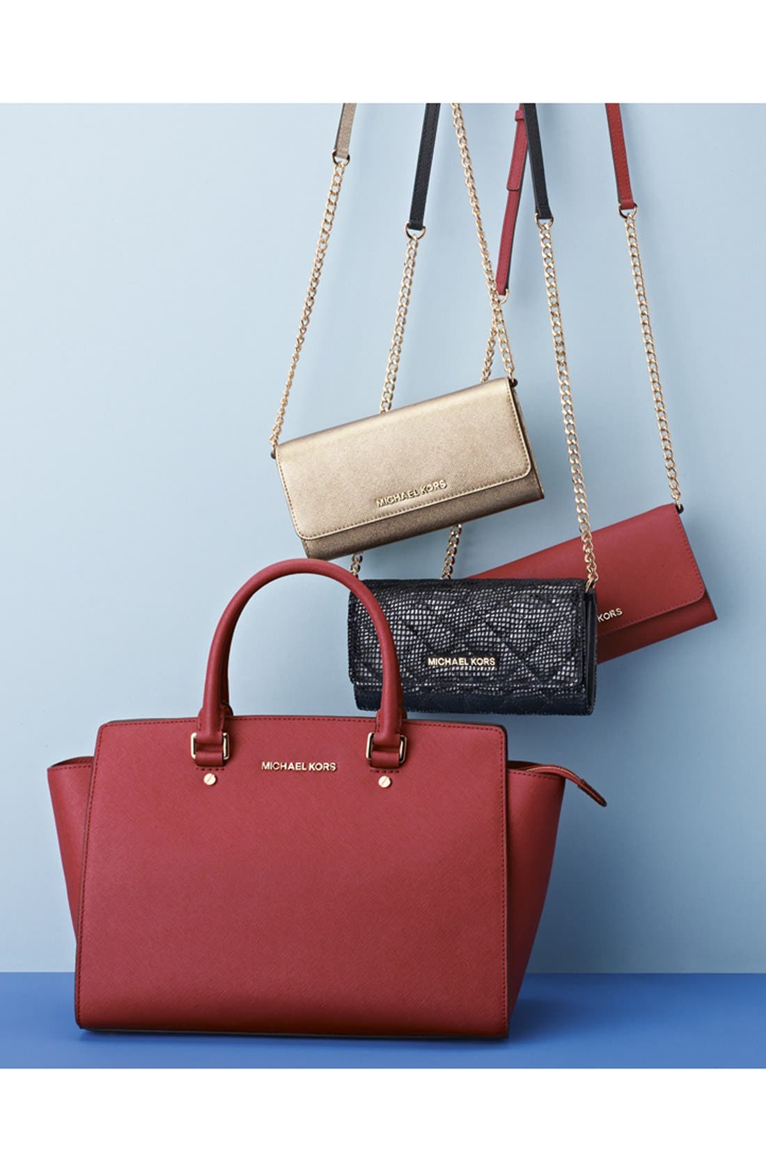 MICHAEL Michael Kors 'Jet Set' Wallet on a Chain, Main, color, 