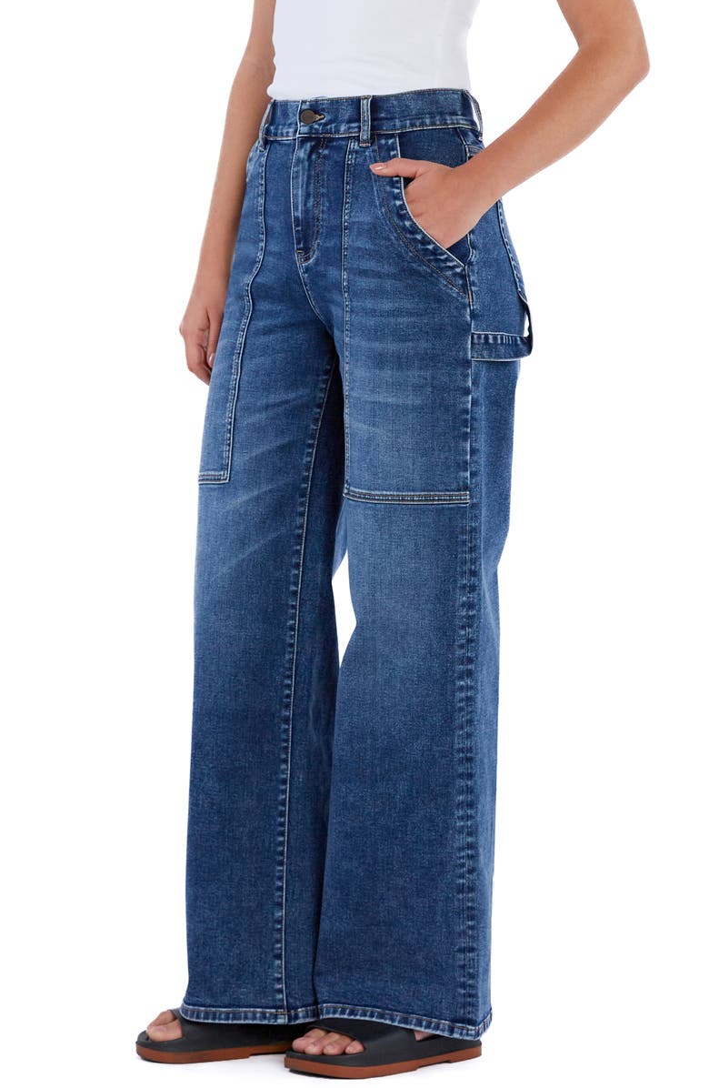 HINT OF BLU Relaxed Carpenter Jeans, Alternate, color, Grey Blue