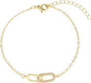 Adornia Interlocking Link Cubic Zirconia Chain Bracelet