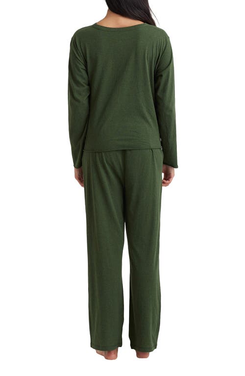 Papinelle Jada Organic Cotton Pajamas In Forest Green