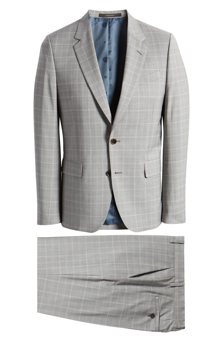 Paul Smith Tailored Fit Plaid Wool Suit, Main, color, 