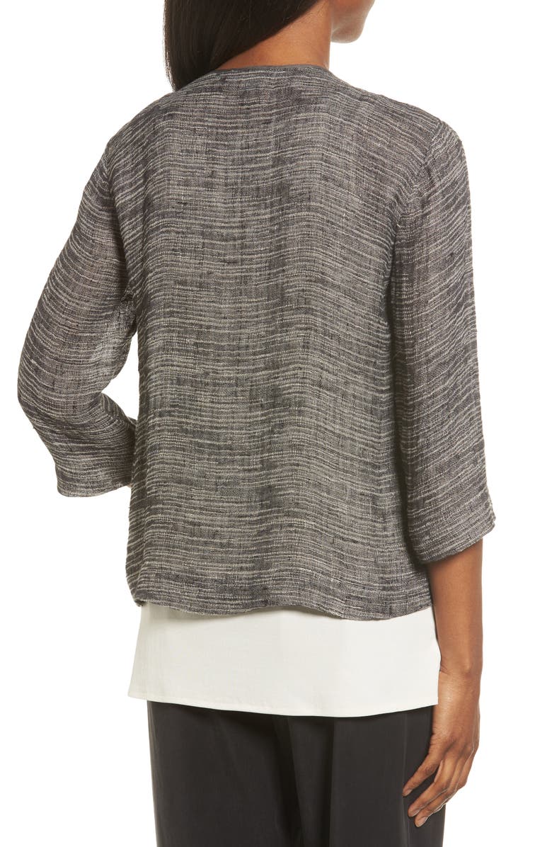 Eileen Fisher Organic Linen Blend Kimono Jacket, Alternate, color, 