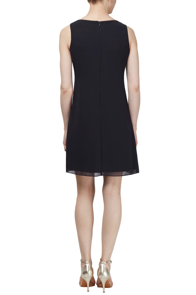 Two-Piece Cape Cocktail Dress, Alternate, color, BLACK