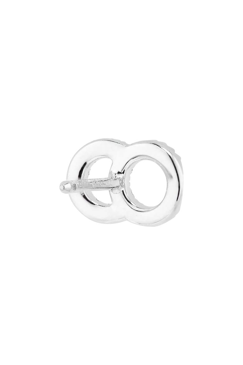 Celeste Lab Created Diamond Single Stud Earring, Alternate, color, WHITE GOLD