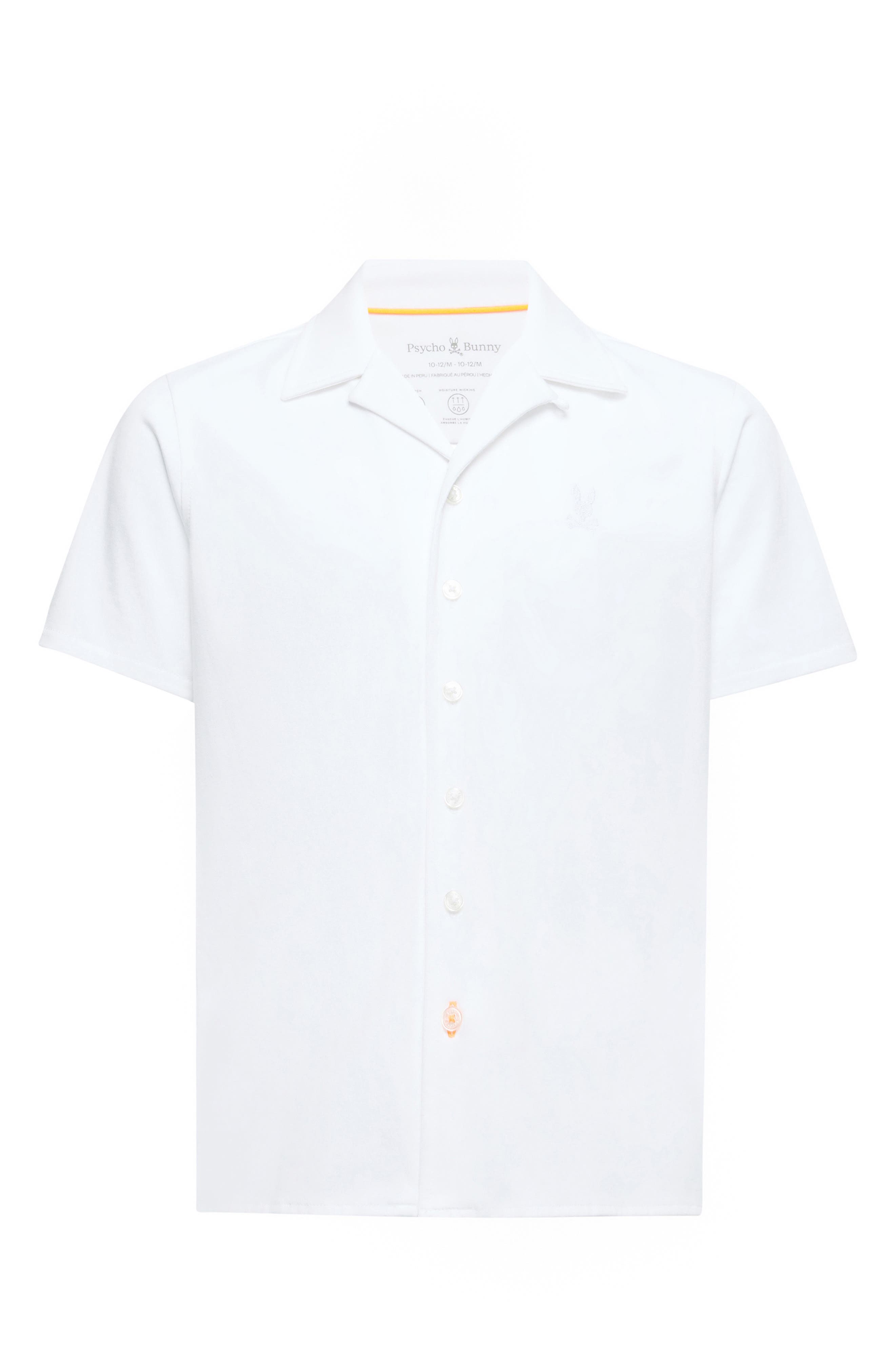 Psycho Bunny Kids' Bryan Pima Cotton Blend Camp Shirt