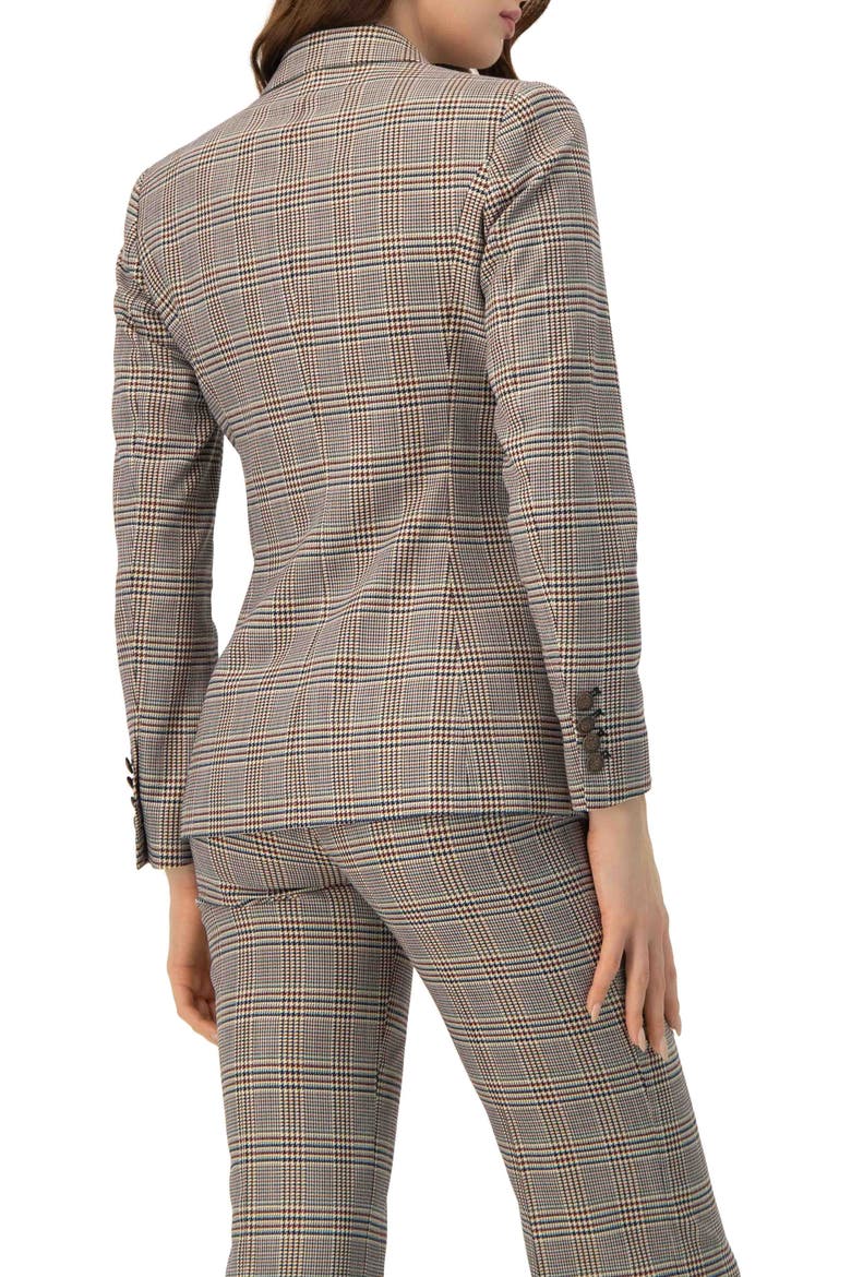 Double-Breasted Prince of Wales Blazer, Alternate, color, Multi-Brown