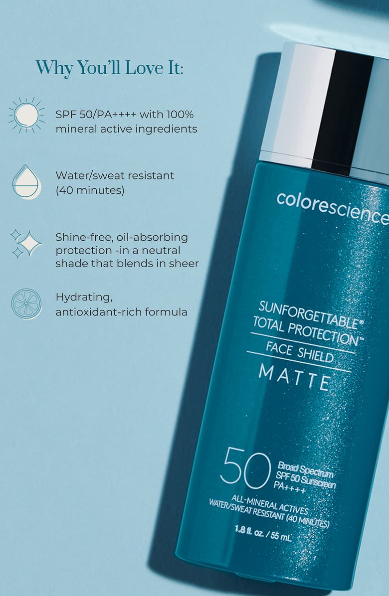 Colorescience Sunforgettable<sup
®</sup
Total Protection<sup
®</sup
Face Shield Matte SPF 50, Alternate, color,