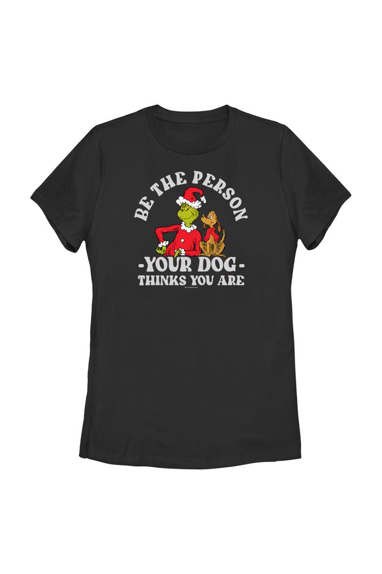 Women's The Grinch Grinch Christmas Be the Person  Graphic T-Shirt, Main, color, Black