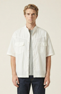 Modenaire Stand Collar Short Sleeve Shirt