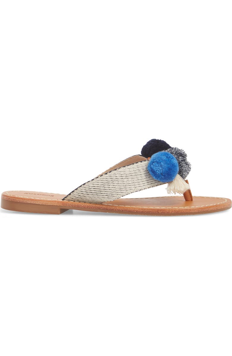 Soludos Capri Pompom Flip Flop, Alternate, color,