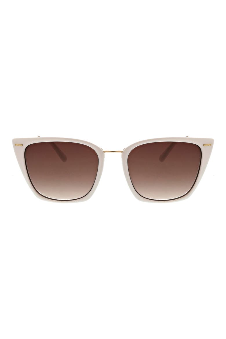 54mm Cat Eye Metal Sunglasses, Main, color, WHITE