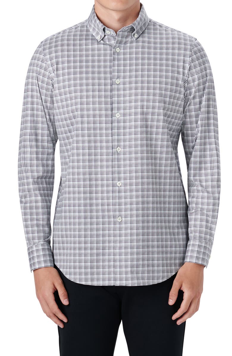 Bugatchi OoohCotton<sup>®</sup> Plaid Button-Down Shirt, Main, color, 