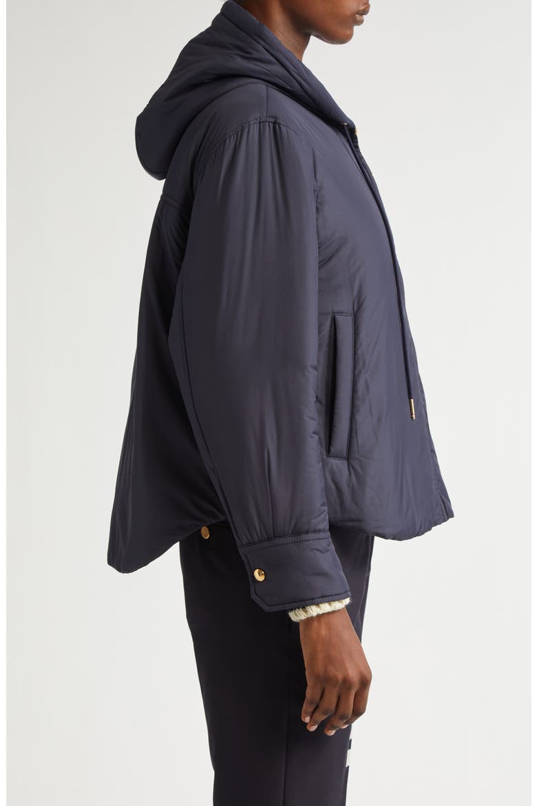 Technical Fabric Down Hooded Jacket, Alternate, color, NAVY
