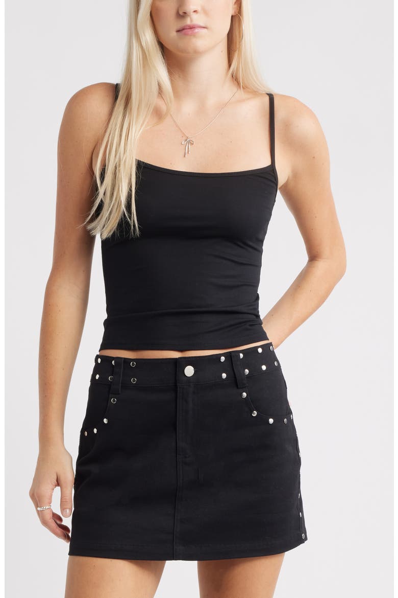 Core Stretch Cotton Camisole, Main, color, BLACK