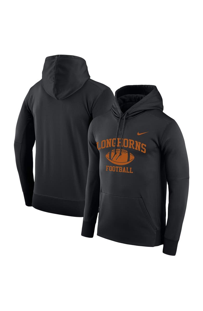 Nike Men's Nike Black Texas Longhorns Big & Tall Legend Retro Football Performance Pullover Hoodie, Main, color, 