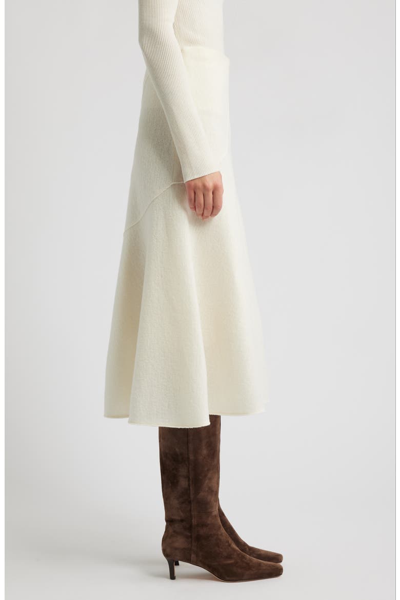 Vicena Maxi Woven Boiled Wool Skirt, Alternate, color, OPEN WHT