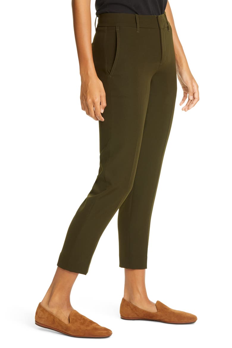 Soft Tailored Crop Pants, Alternate, color, DARK OLIVE