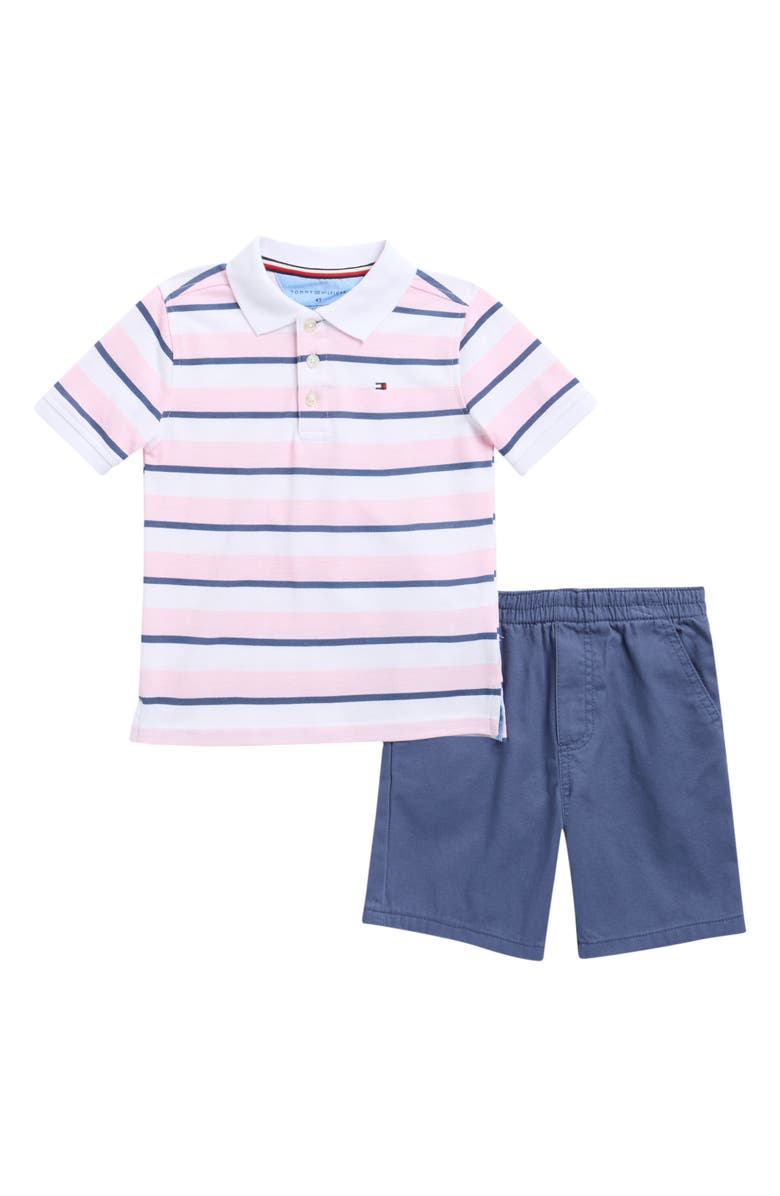 Tommy Hilfiger Polo & Shorts Set, Main, color, Blue Multi
