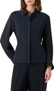 Akris Drawstring Cotton Voile Button-Up Shirt