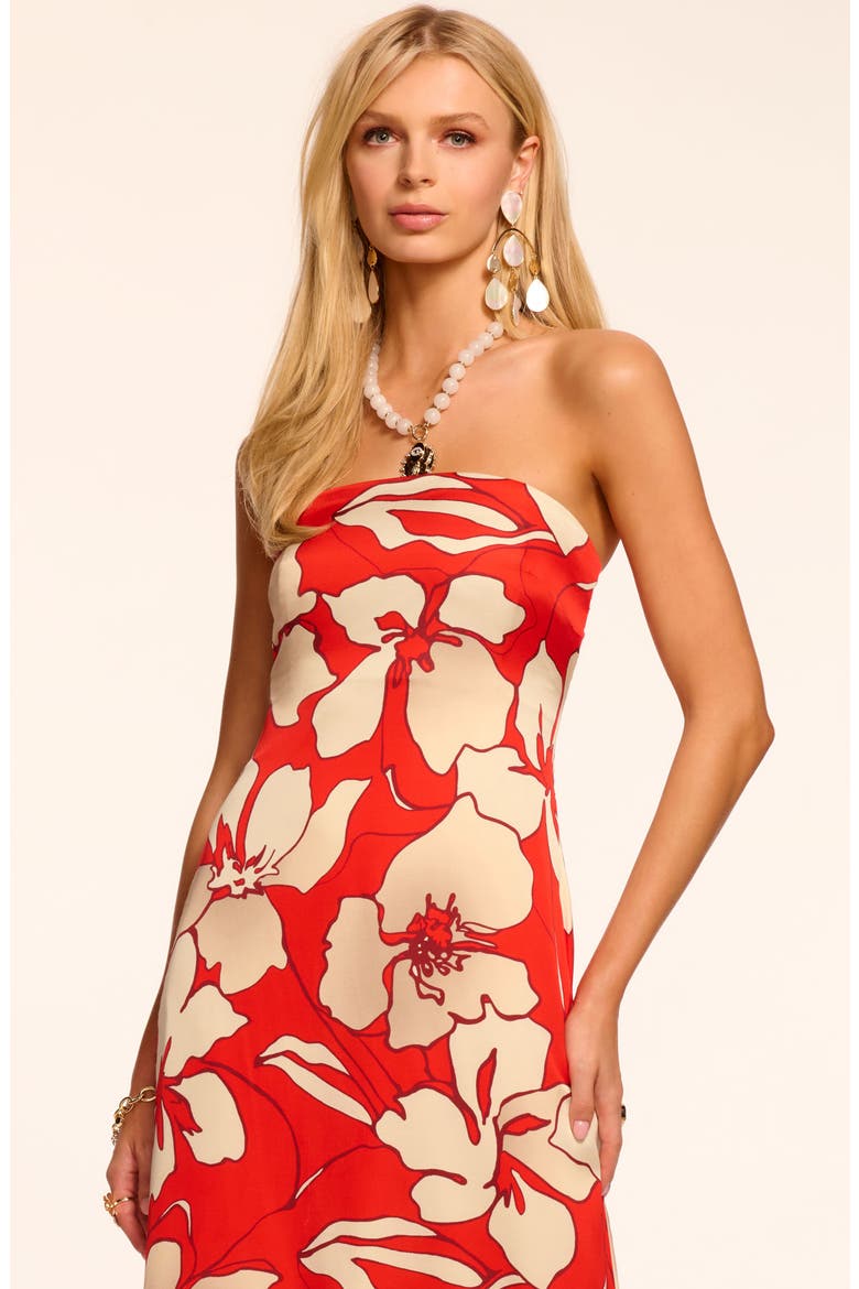 Kamilla Floral Strapless Dress, Alternate, color, CRIMSON FLORAL