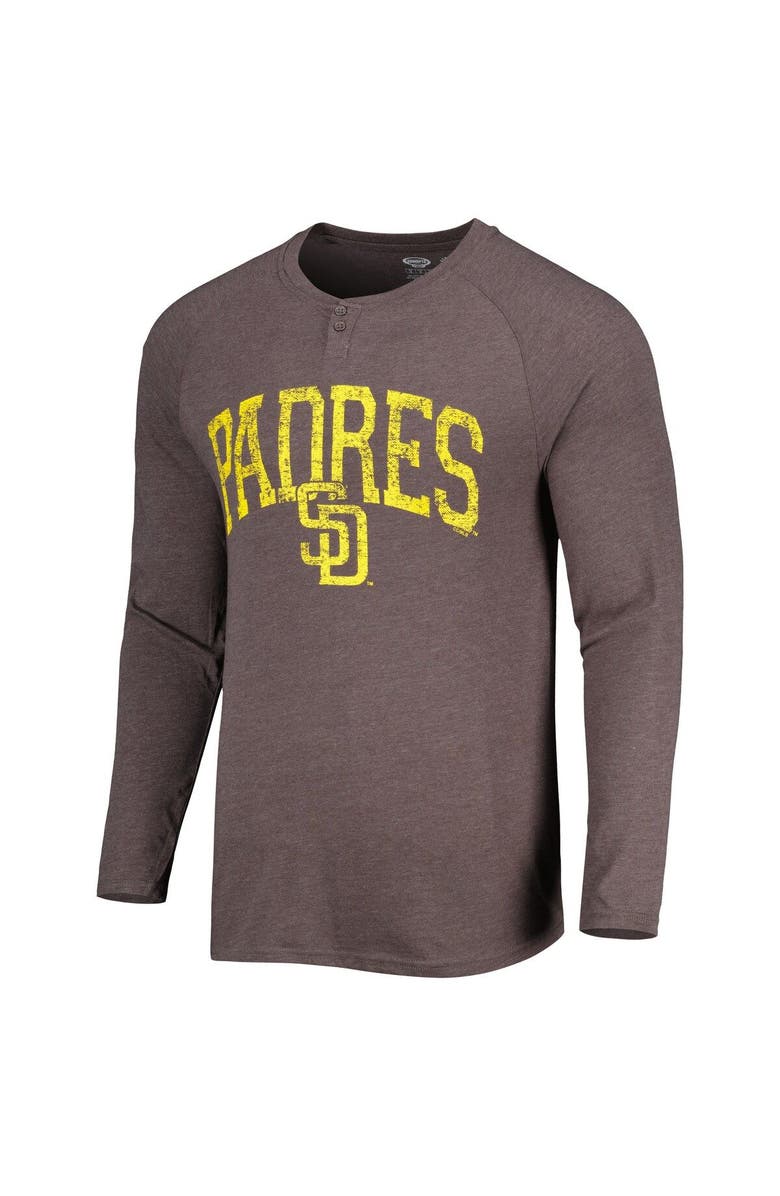 CONCEPTS SPORT Men's Concepts Sport Brown San Diego Padres Inertia Raglan Long Sleeve Henley T-Shirt, Alternate, color, 