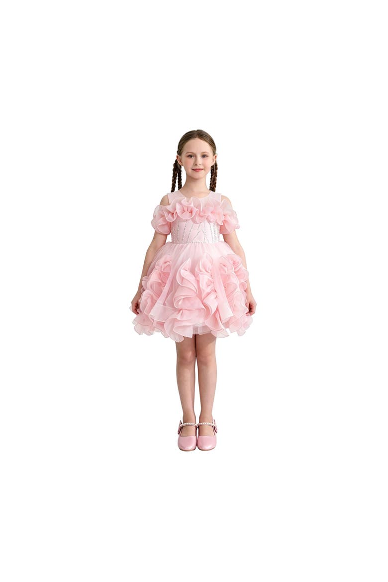 Zaria Ruffled Party Dress, Alternate, color, Pink