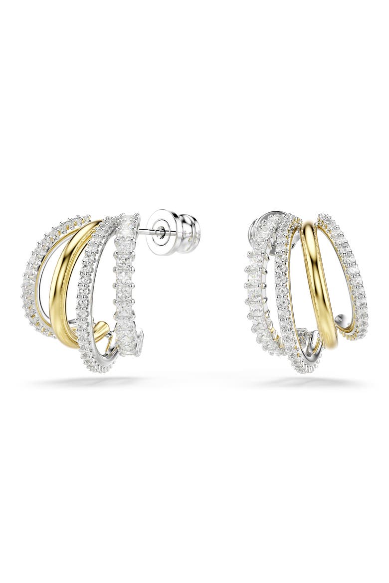 Hyperbola Hoop Earrings, Main, color, WHITE
