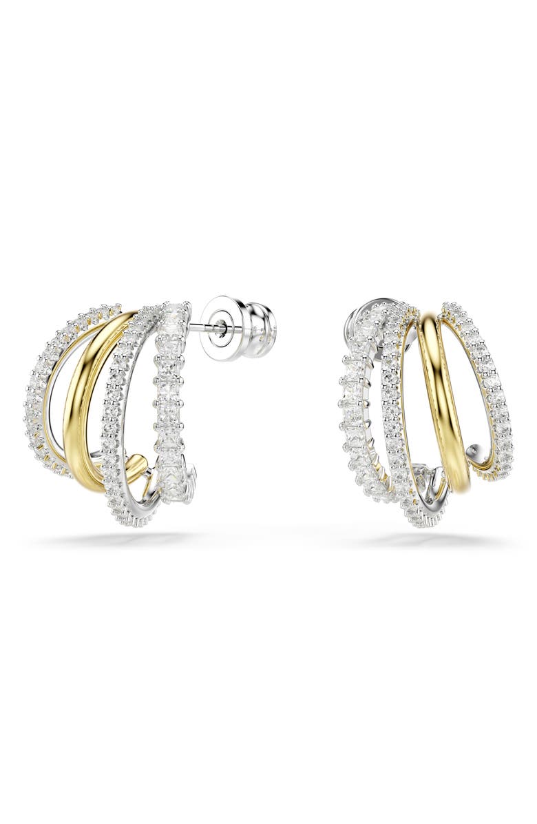 Swarovski Hyperbola Hoop Earrings, Main, color, Silver