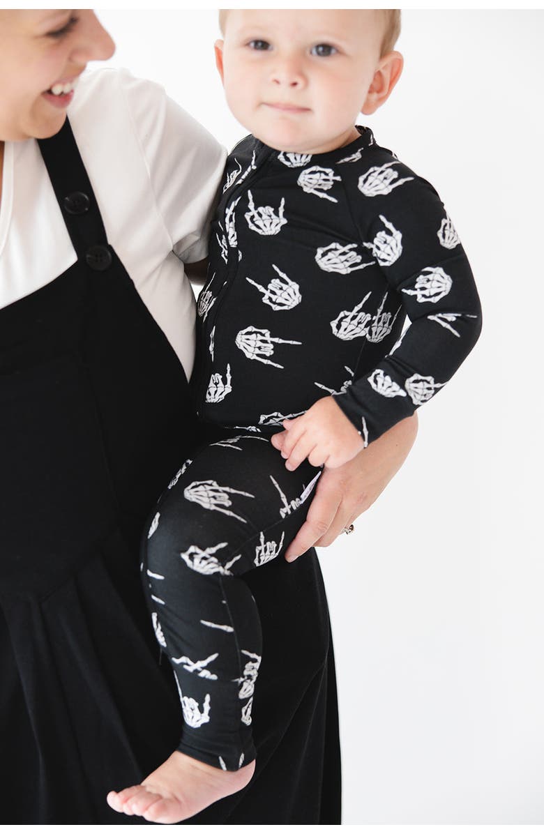 Charlie Lou Baby<sup>®</sup> Rock N' Skull Double Zipper Convertible Romper, Alternate, color,